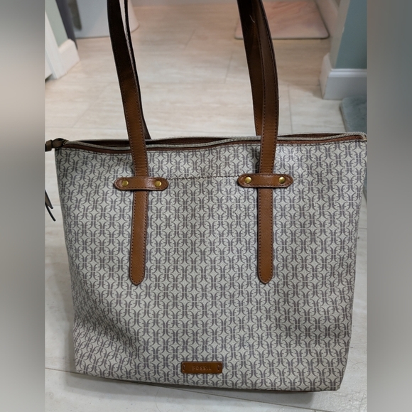 Fossil Handbags - Fossil Felicity Signature Tote Handbag, Taupe/Tan